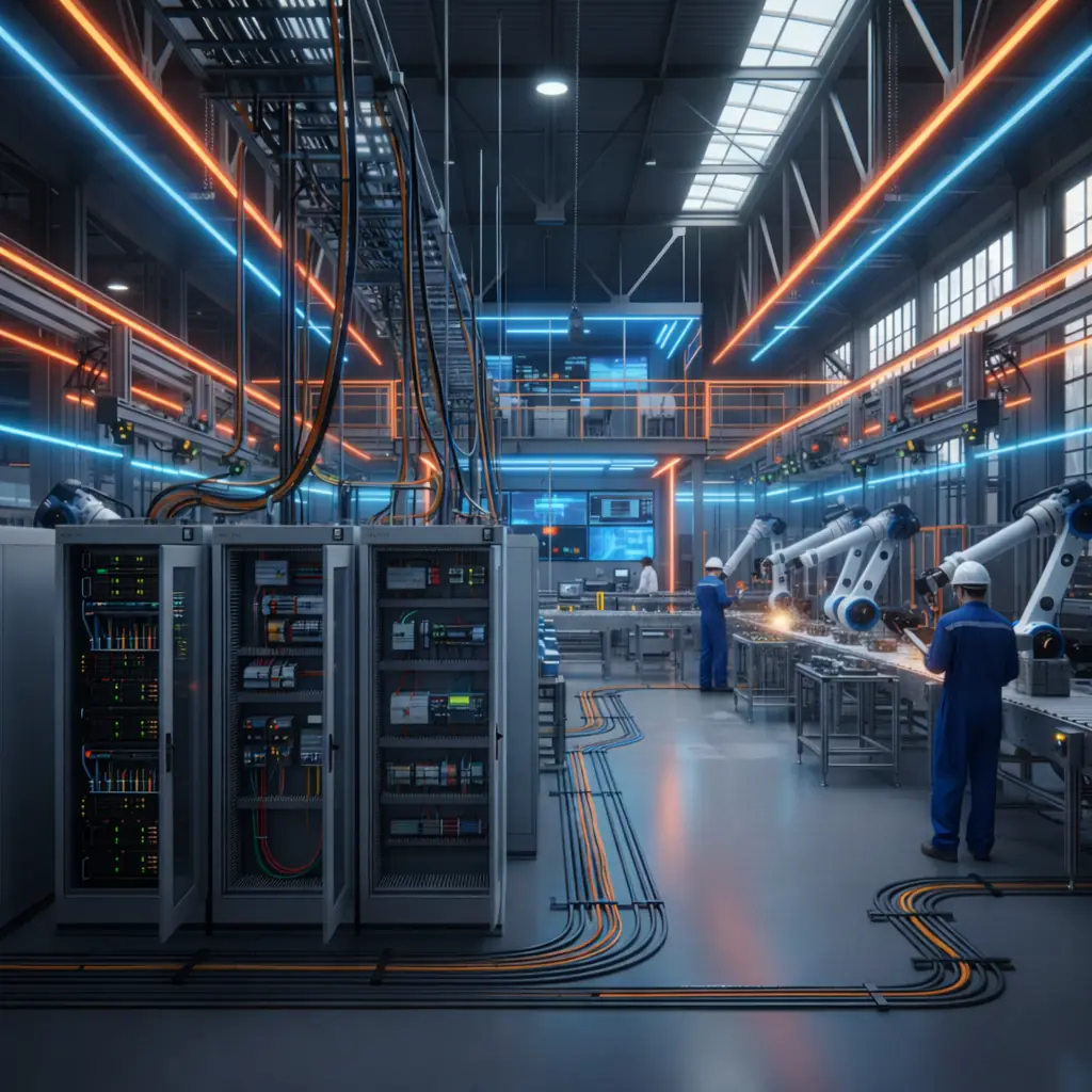 Networked industrial control system integrating PLCs and SCADA